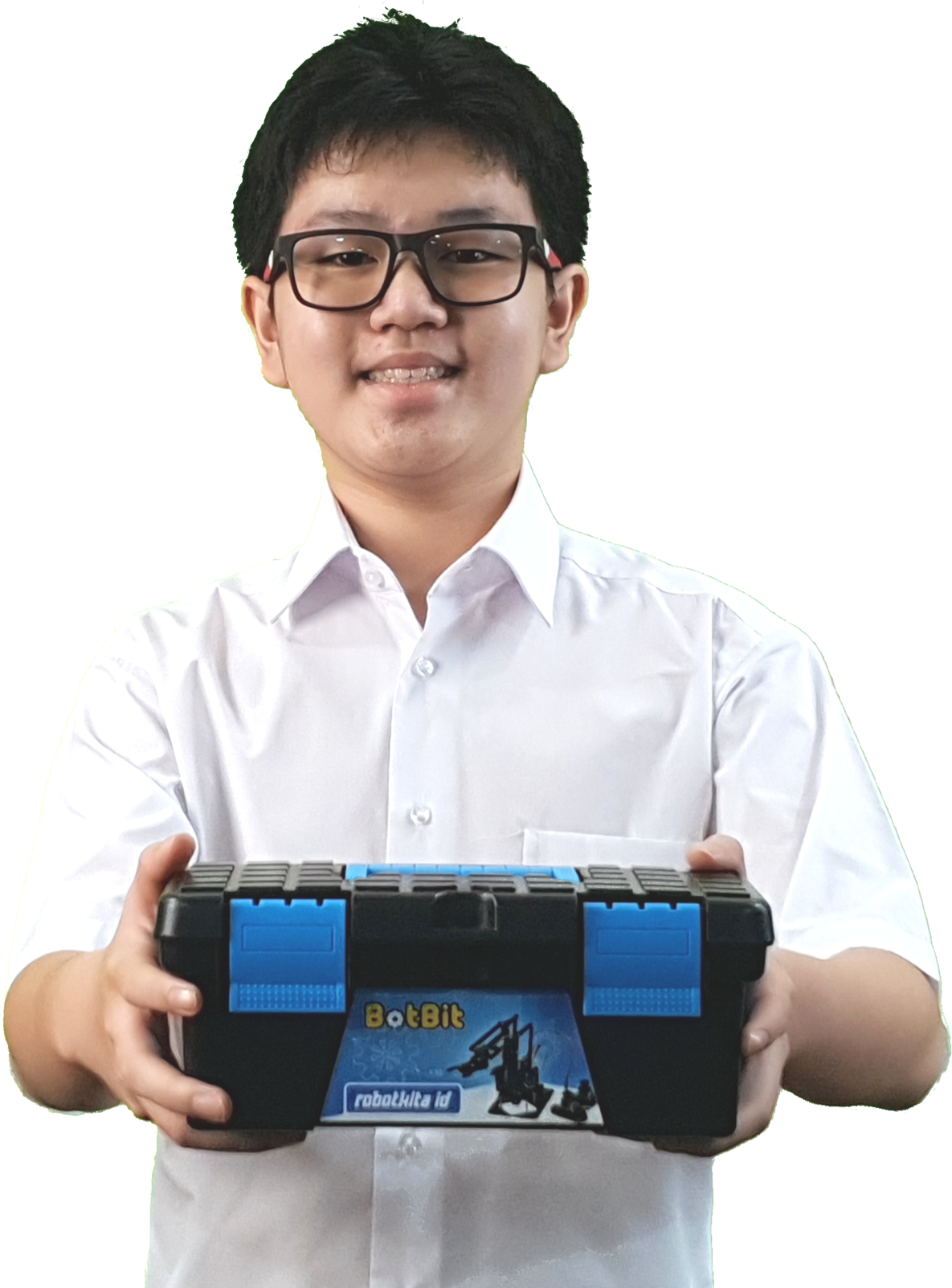 pelajar merakit kit robotika steam BotBit