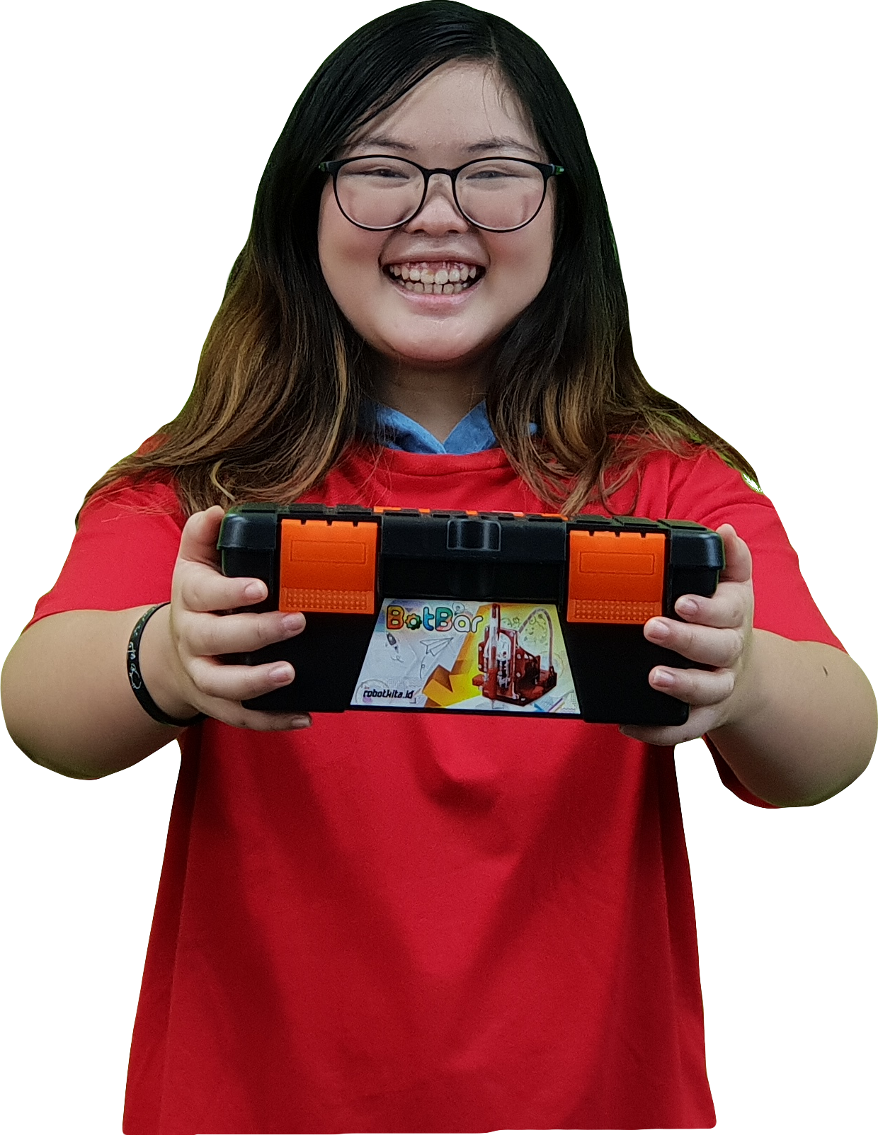 pelajar merakit kit robotika steam BotBar